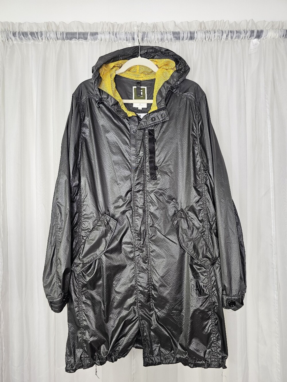 G-Star RAW Packable Hooded Parka Jacket Long Outer Shell Windbreaker Gray XXL
